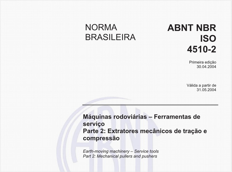 Máquinas rodoviárias - Ferramentas de serviço - Parte 2: Extratores mecânicos de tração e compressão