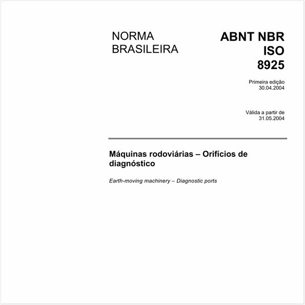 Máquinas rodoviárias - Orifícios de diagnóstico