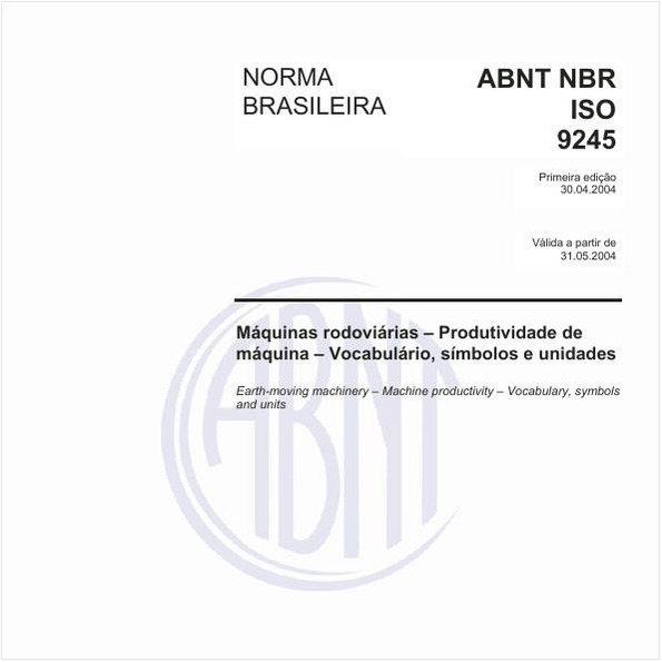 Máquinas rodoviárias - Produtividade de máquina - Vocabulário, símbolos e unidades