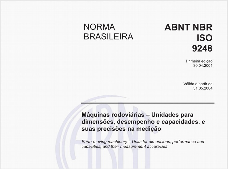 Máquinas rodoviárias - Unidades para dimensões, desempenho e capacidades, e suas precisões na medição