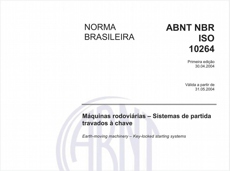 Máquinas rodoviárias - Sistemas de partida travados à chave