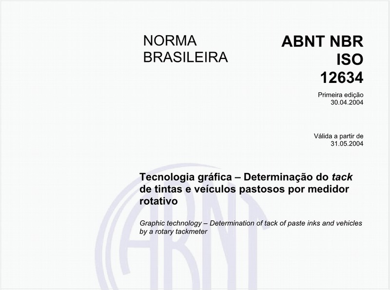 Tecnologia gráfica - Determinação do tack de tintas e veículos pastosos por medidor rotativo