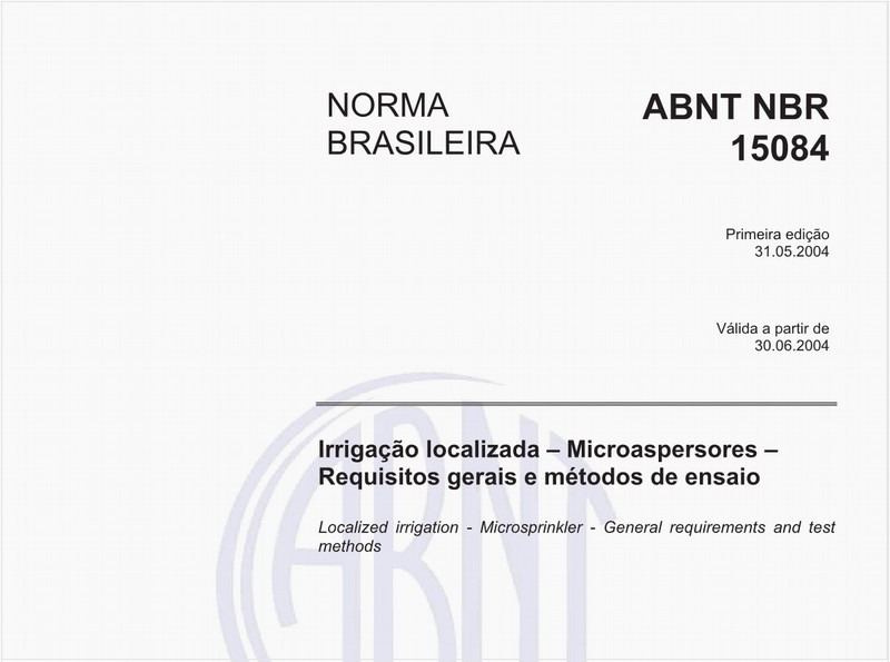 Irrigação localizada - Microaspersores - Requisitos gerais e métodos de ensaio
