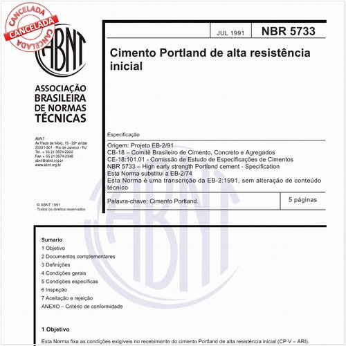 Cimento Portland de alta resistência inicial