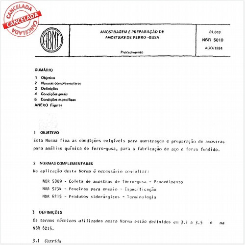 Amostragem e preparação de amostras de ferro-gusa