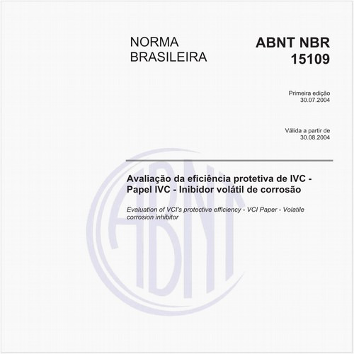Avaliação da eficiência protetiva de IVC - Papel IVC - Inibidor volátil de corrosão