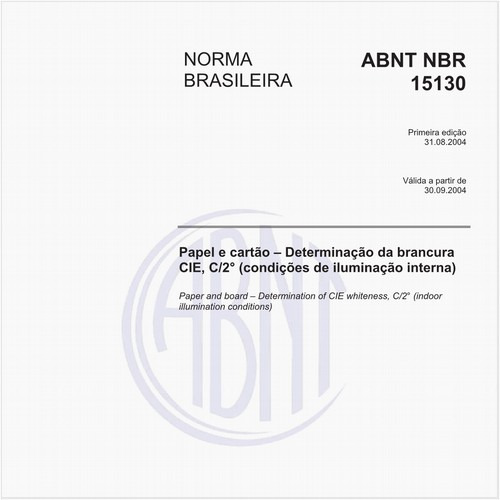 Papel e cartão - Determinação da brancura CIE, C/2° (condições de iluminação interna)