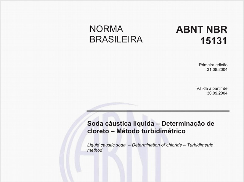 Soda cáustica líquida - Determinação de cloreto - Método turbidimétrico