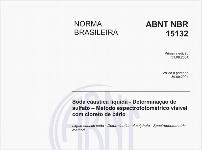 Soda cáustica líquida - Determinação de sulfato - Método espectrofotométrico visível com cloreto de bário