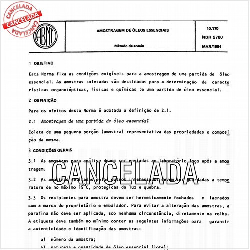 Amostragem de óleos essenciais