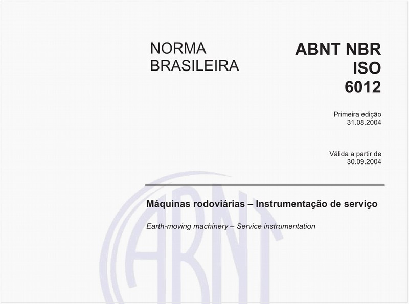 Máquinas rodoviárias - Instrumentação de serviço