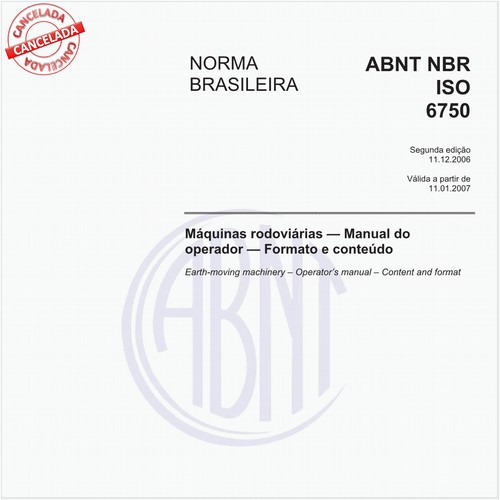 Máquinas rodoviárias - Manual do operador - Formato e conteúdo