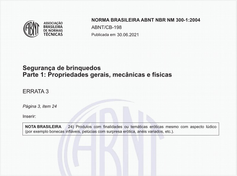 Segurança de brinquedos - Parte 1: Propriedades gerais, mecânicas e físicas