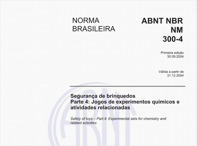 Segurança de brinquedos - Parte 4: Jogos de experimentos químicos e atividades relacionadas