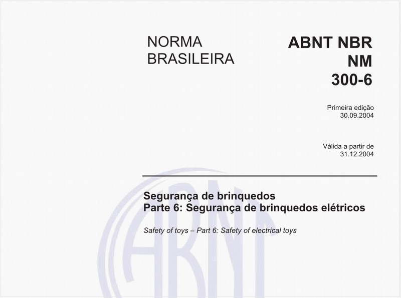 Segurança de brinquedos - Parte 6: Segurança de brinquedos elétricos