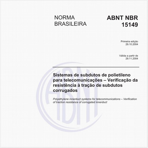 Sistemas de subdutos de polietileno para telecomunicações - Verificação da resistência à tração de subdutos corrugados