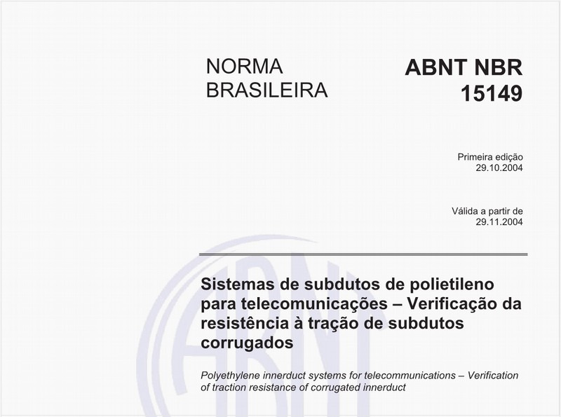 Sistemas de subdutos de polietileno para telecomunicações - Verificação da resistência à tração de subdutos corrugados
