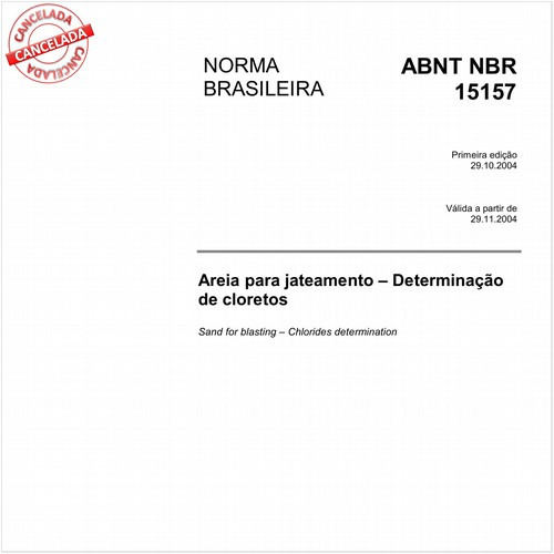 Areia para jateamento - Determinação de cloretos 