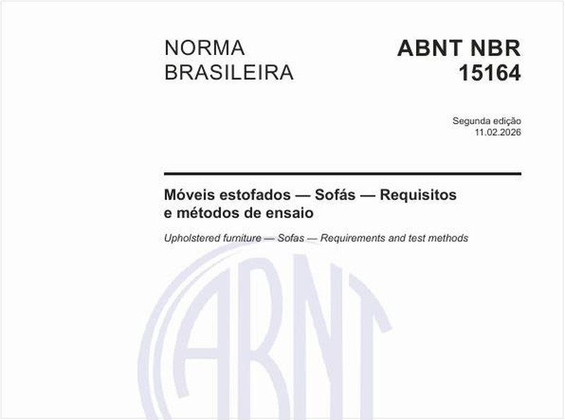 Móveis estofados — Sofás — Requisitos e métodos de ensaio