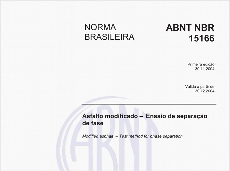 Asfalto modificado - Ensaio de separação de fase