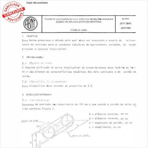 Tubos de aço-carbono com costura de seção circular - Ensaio de aplanamento do semitubo