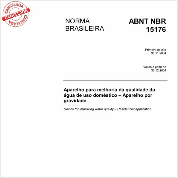 Aparelho para melhoria da qualidade da água de uso doméstico - Aparelho por gravidade