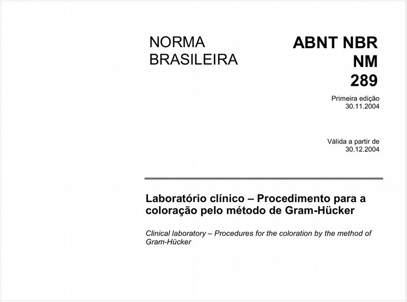 Laboratório clínico - Procedimento para a coloração pelo método de Gram-Hücker