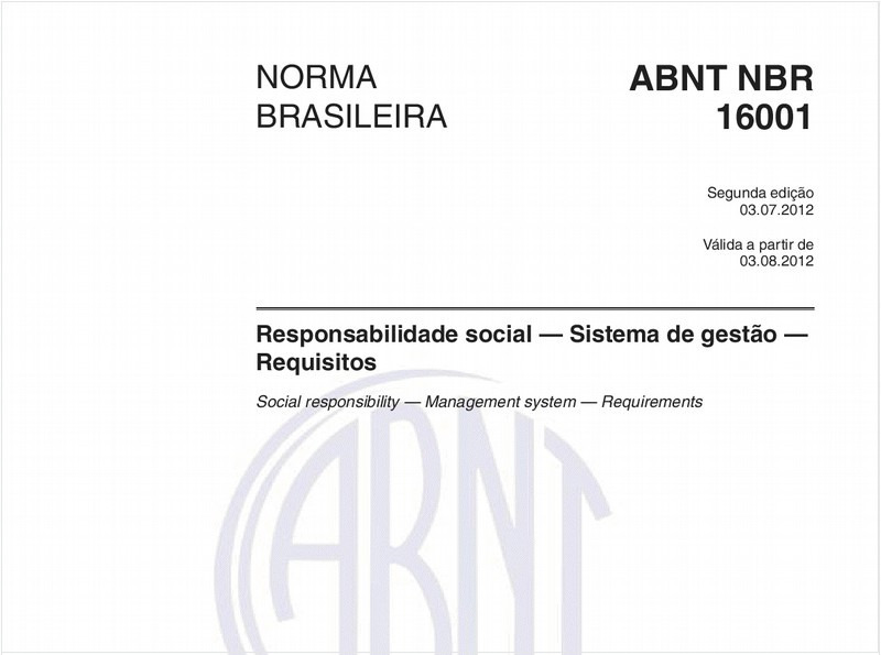Responsabilidade social — Sistema de gestão — Requisitos