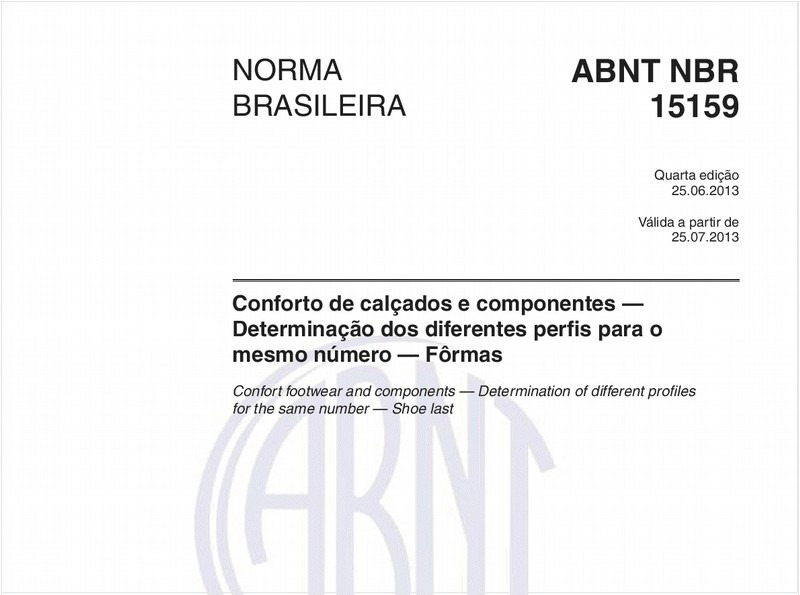 Conforto de calçados e componentes — Determinação dos diferentes perfis para o mesmo número — Fôrmas