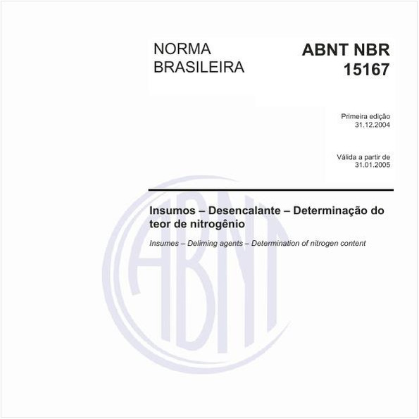 Insumos - Desencalante - Determinação do teor de nitrogênio