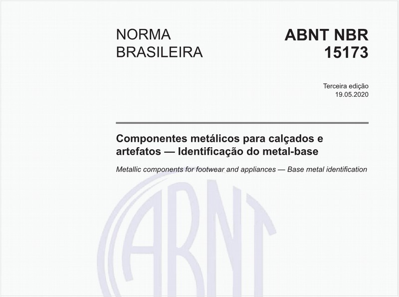 Componentes metálicos para calçados e artefatos - Identificação do metal-base