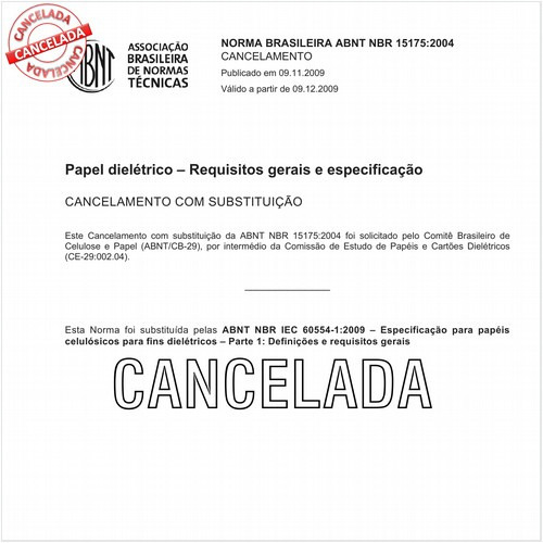 Papel dielétrico - Requisitos gerais e especificações