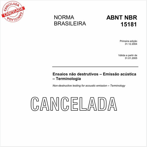 Ensaios não destrutivos - Emissão acústica - Terminologia