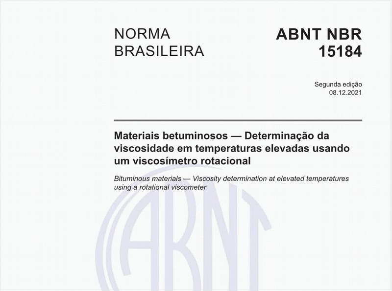 Materiais betuminosos — Determinação da viscosidade em temperaturas elevadas usando um viscosímetro rotacional