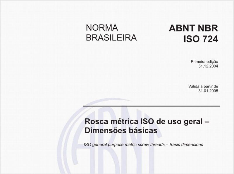 Rosca métrica ISO de uso geral - Dimensões básicas