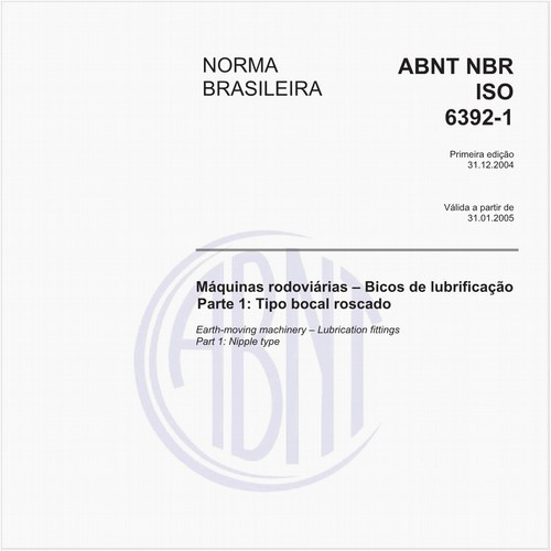 Máquinas rodoviárias - Bicos de lubrificação - Parte 1: Tipo bocal roscado