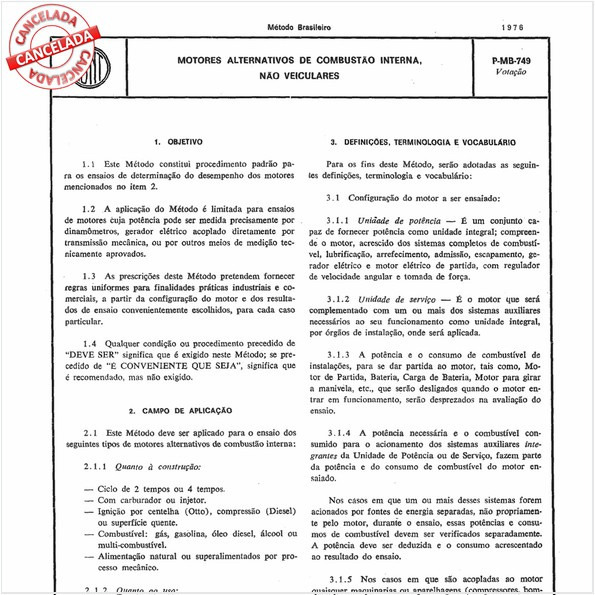 Motores alternativos de combustão interna, não veiculares
