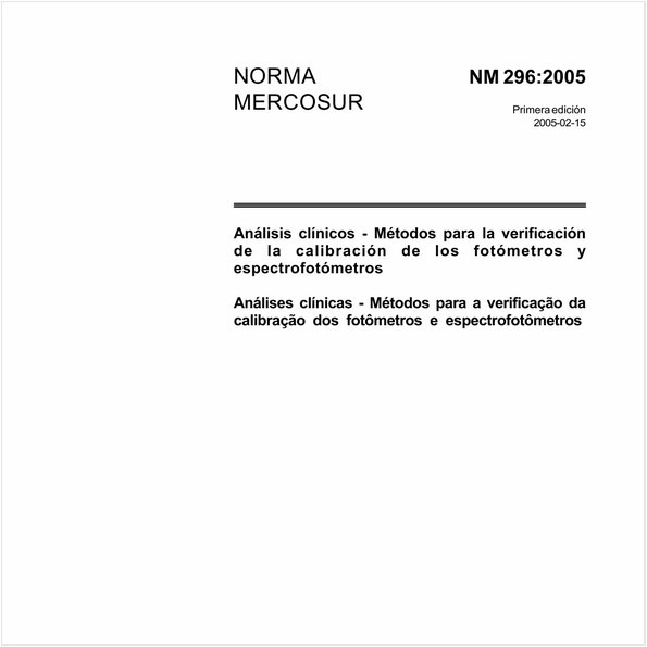 Análises clínicas  - Métodos para a verificação de calibração dos fotômetros e espectrofotômetros