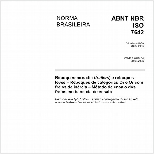 Reboques-moradia (trailers) e reboques leves - Reboques de categorias O¹ e O² com freios de inécia - Método de ensaio dos freios em bancada de ensaio