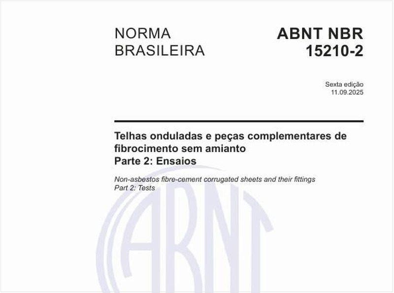 Telhas onduladas e peças complementares de fibrocimento sem amianto - Parte 2: Ensaios
