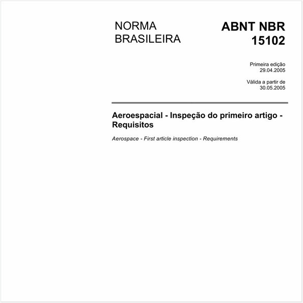 Aeroespacial - Inspeção do primeiro artigo - Requisitos