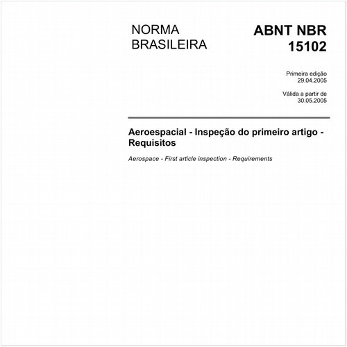 Aeroespacial - Inspeção do primeiro artigo - Requisitos