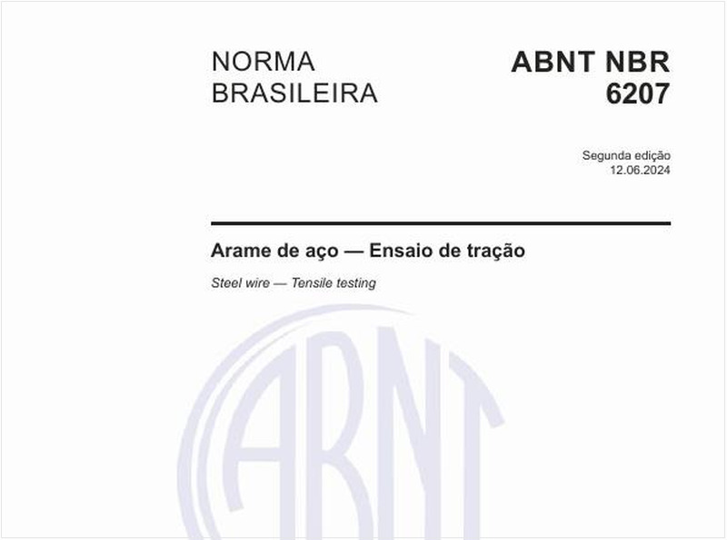 Arame de aço — Ensaio de tração