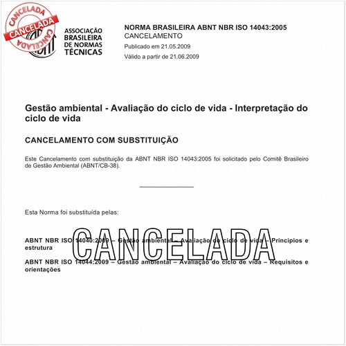 Gestão ambiental - Avaliação do ciclo de vida - Interpretação do ciclo de vida