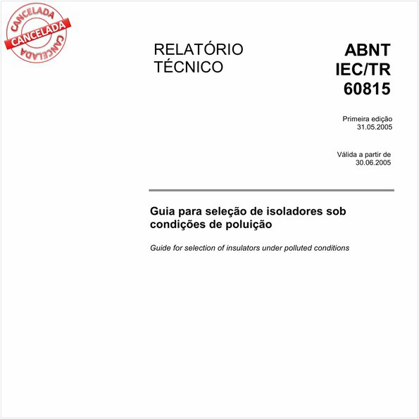 ABNT IEC/TR60815 de 12/2014