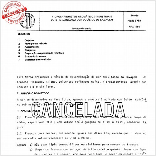 Hidrocarbonetos aromáticos industriais - Determinação da cor do ácido de lavagem