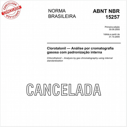 Clorotalonil - Análise por cromatografia gasosa com padronização interna