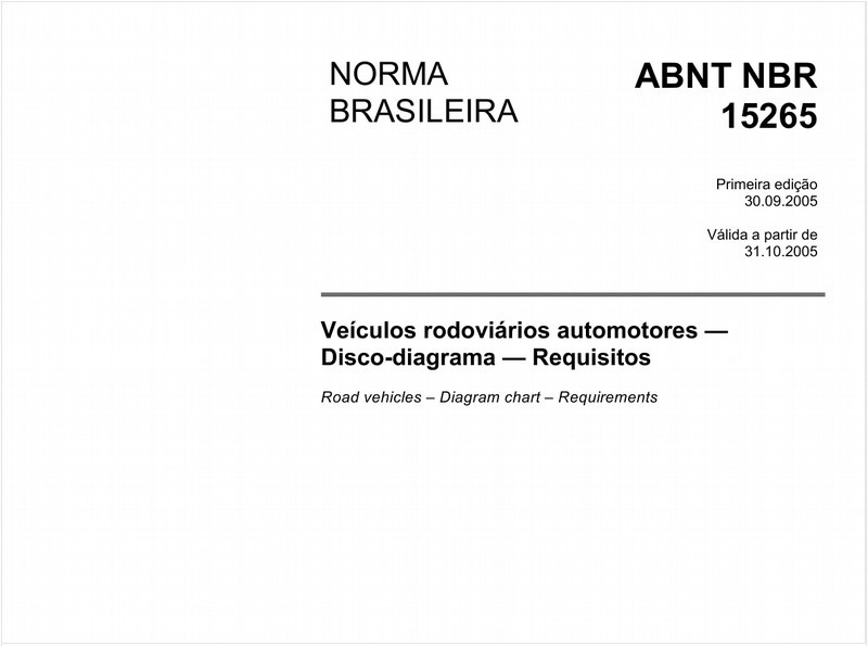 Veículos rodoviários - Disco-diagrama - Requisitos