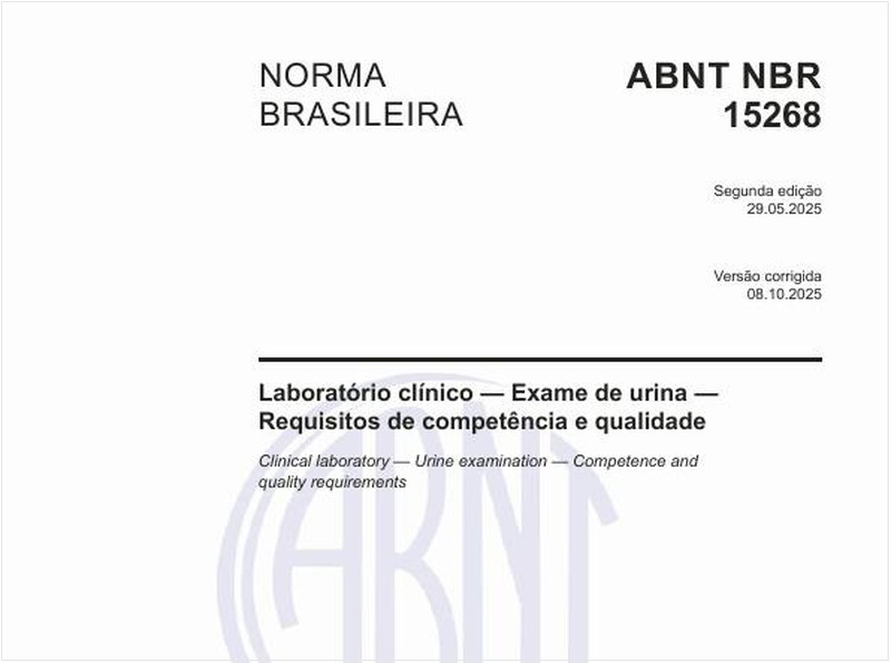 Laboratório clínico — Exame de urina — Requisitos de competência e qualidade