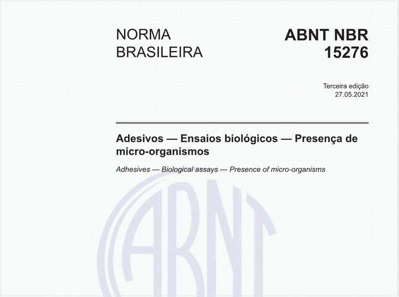 Adesivos - Ensaios biológicos - Presença de micro-organismos